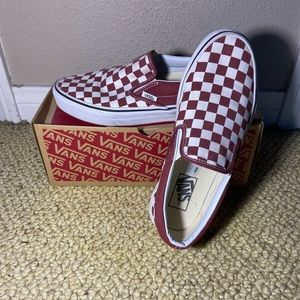 vans slip on checkerboard apple butt